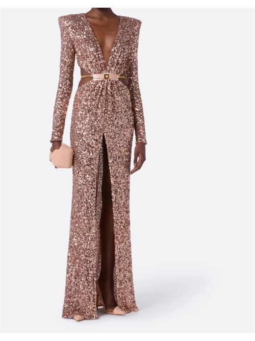 Red Carpet Sequin Dress with Belt ELISABETTA FRANCHI | ABR1561E2.EA1